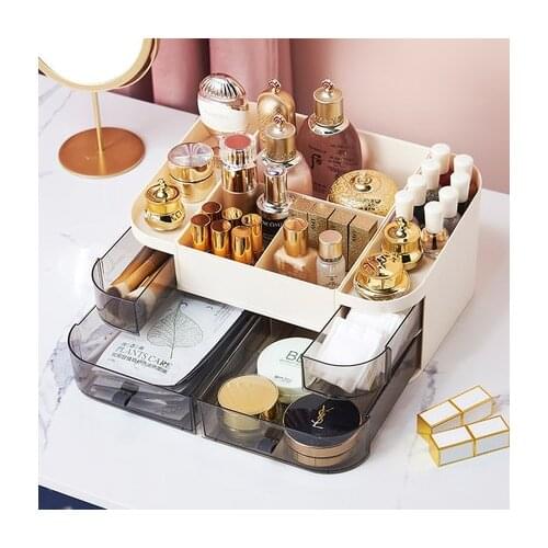 Multifunctional Cosmetic Storage Box Drawer Stationery Lipstick Dresser Make Up Organizer Large-capacity Bathroom Dustproof Rack