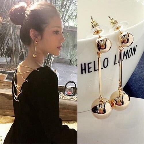 Fashion Vintage Bling Women Ball Tassels Long Chain Drop Dangle Earrings Stud Jewelry for Wedding Party Gift