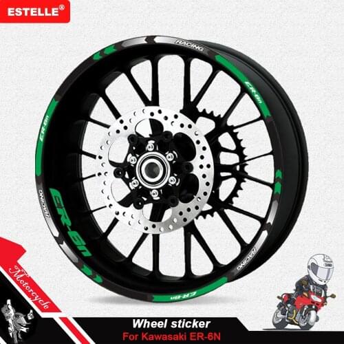 Motorcycle sticker wheel stripe decal reflective rim bike decal MOTO For ALL kawasaki ER-6N ER6N er6n