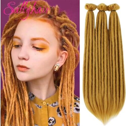 Sallyhair Soft Handmade Dreadlock Crochet Braiding Hair Extensions Colored Synthetic Braids Hair Dreadlocks Faux Locs Dread Locs