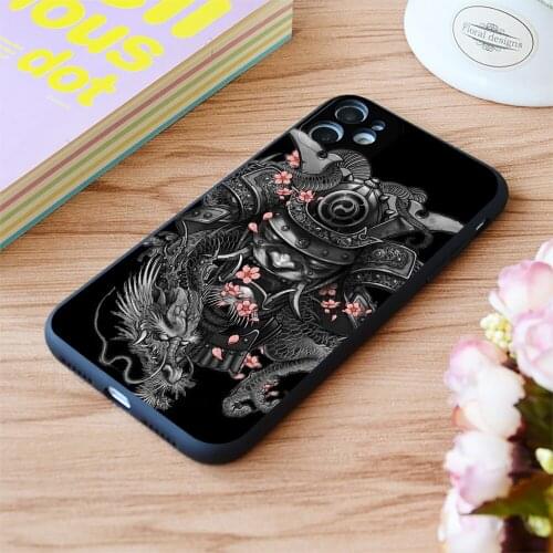 For iPhone Samurai Helmet Print Soft Matt Apple iPhone Case 6 7 8 11 12 Plus Pro X XR XS MAX SE
