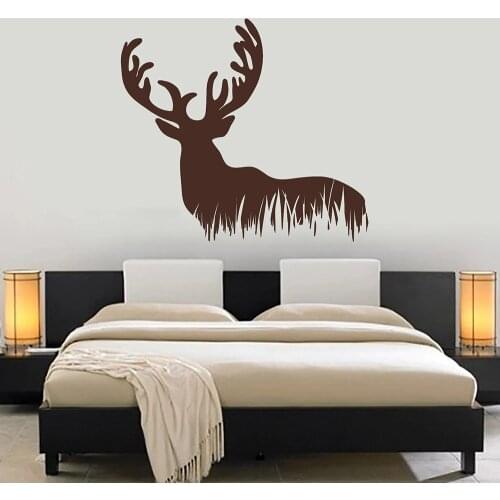 Deer Wall Decal Wild Animal Vinyl Stickers Bedroom Headboard Background Wall Decoration Forest Hunting Hobby Art Murals Z641