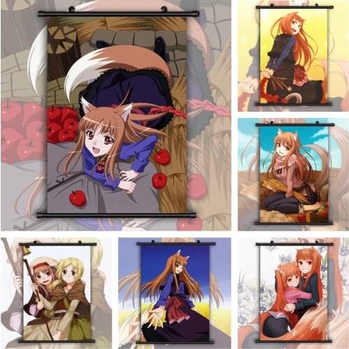 Wall Art Pictures Mural Spice and Wolf Holo Horo Poster Plastic Scroll Hanging Animation Painting Canvas Print Home Decoration