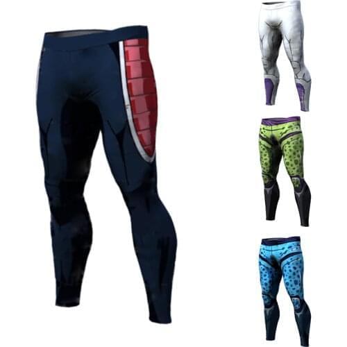 2021 Summer New Compression Pants Men Sport Tights Leggings Mens Running Gym Sports Fitness Quick Drying 3D Printing Trousers