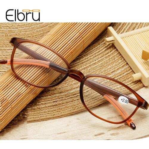 Elbru Ultralight TR90 Reading Glasses Resin High Definition Presbyopia Glasses Men Women Hyperopia Eyeglasses Diopters +1.0 +4.0