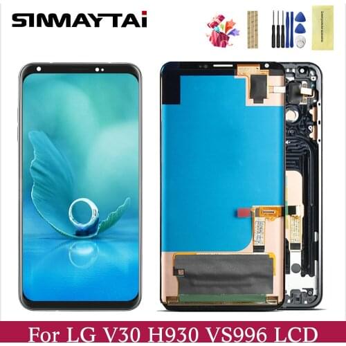 Original New For 6.0" LG V30 LCD Display Screen + Touch Screen Panel Digitizer Assembly Replacement For H930 H931 H932 H933 VS996 US998
