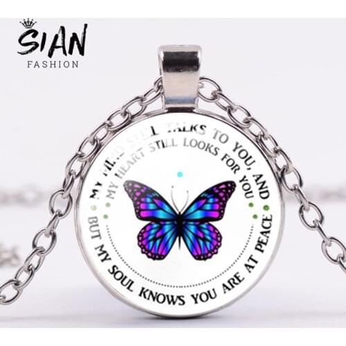 SIAN My Mind Still Talks To You Butterflies Necklace For Women Fashion Mans Neck Pendants Decoration Trendy Chains Necklaces
