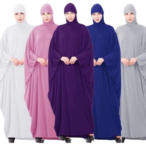 Full Body Cover Modest Long Sleeve Hijab Dress Women Muslim Prayer Abaya Loose Ramadan Turkey Arab Dubai Clothing Ladies Abayas