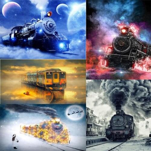 Full Squarer/Round Diamond Embroidery landscape train 5D DIY Diamond Painting Cross Stitch Diamond Mosaic Decor Paintings KL05