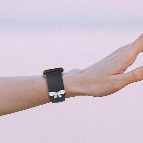 Callancity-Small Butterfly Stud Watch Band Charms Straps Decorative Holiday Gift For Apple Watch