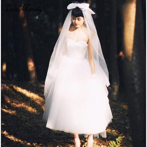 Puffy Tulle Short Wedding Dresses 2021 Sweetheart Ball Gown Victorian Style Bridal Gowns For Women Beach Vestido de noiva