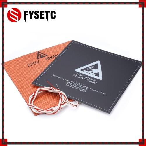 Silicone Heater Pad Mat 200X200mm 220V 500W + 200*200mm Frosted Sticker Build Sheet Plate For Cube Prusa i3 3D Printer