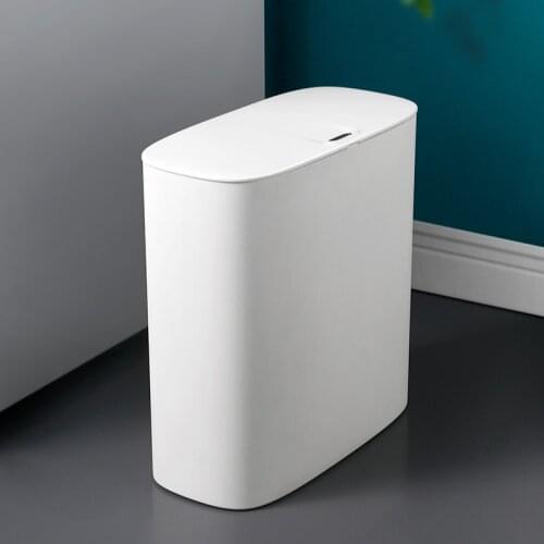 Nordic White Waste Bin Plastic Living Room Waterproof Automatic Cute Smart Trash Can Kitchen Kosz Na Smieci Home Products DG50WB