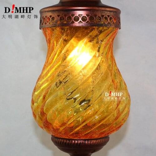 Mediterranean Style Decoration Handmade Turkish Pendant Light Glass Shades Mosaic Pendant Lamp For Bar Coffee Shop