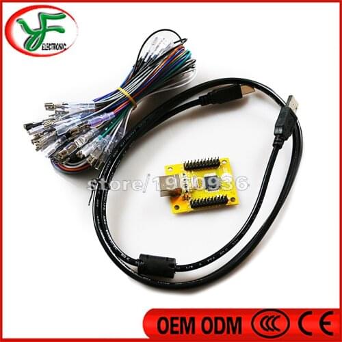 USB to Jamma PC/ PS3 Arcade USB controller Interface 2 player joystick &27 push button w/ Turbo, MAME Multicade Keyboard Encoder