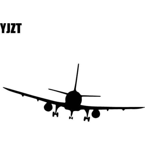 YJZT 13.4CM*15.8CM Cool Aircraft Positive Shadow Airplane Dazzling Vinyl Decal Wonderful Car Sticker Black/Silver C27-1160