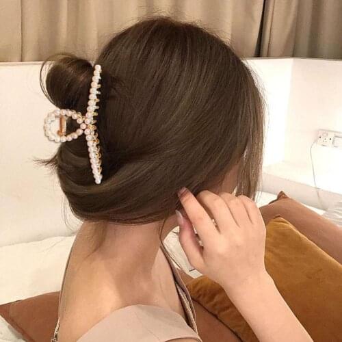2021 New Women Elegant Gold Hollow Geometric Metal Hair Claw Vintage Hair Clips Headband Hairpin Hair Crab Hair Accessories