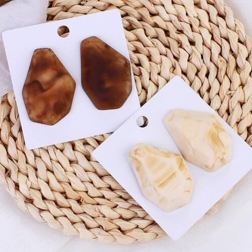 AENSOA Vintage Irregular Resin Drop Earrings For Women Statement Geometric Dangle Earrings Unusual Acrylic Stone Jewelry