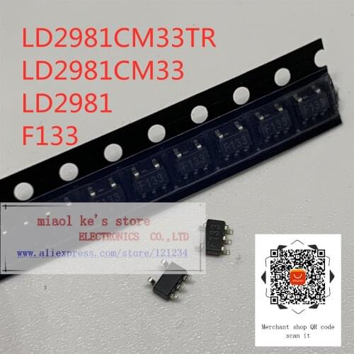 [ 10pcs-50pcs ]100%New original: LD2981CM33TR LD2981CM33 LD2981 F133 - IC REG LINEAR 3.3V 100MA SOT23-5/SC-74A/SOT-753