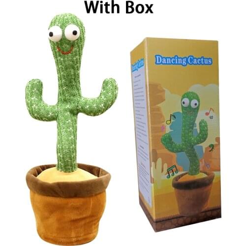 120 English Songs Dancing Cactus Twisting Plush Toys Shake Funny Early Education Toy Luminous Cactus Sing Dancing Toys With Box