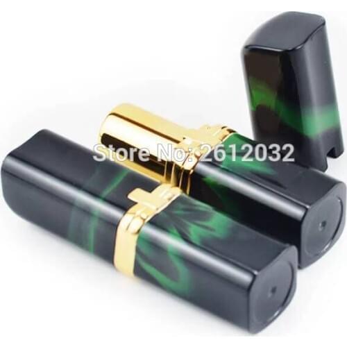 3.5g Empty 12.1mm Green Square DIY Cosmetic Lipstick Tube Makeup Lip Stick Pipe Shell Lip Rouge/balm Refillable Container