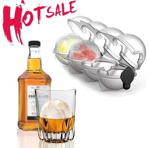 4-Cell Round Ball Ice Makers Ice Cube Maker Diy Ice Ball Molds For Whiskey Cocktail Bar Accessories Kitchen Tool