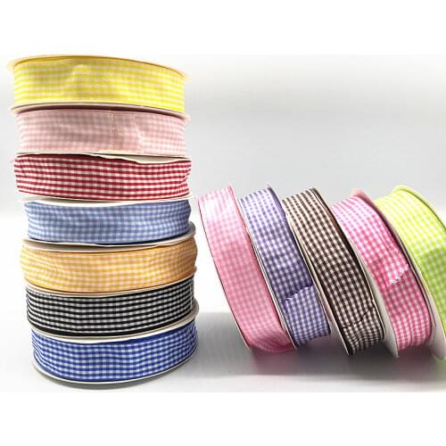 5 yards 25mm Lattice Plaid Polyester Ribbons Bow Ribbon Gift Wrapping Christmas Ribbon DIY Handmade Crafts