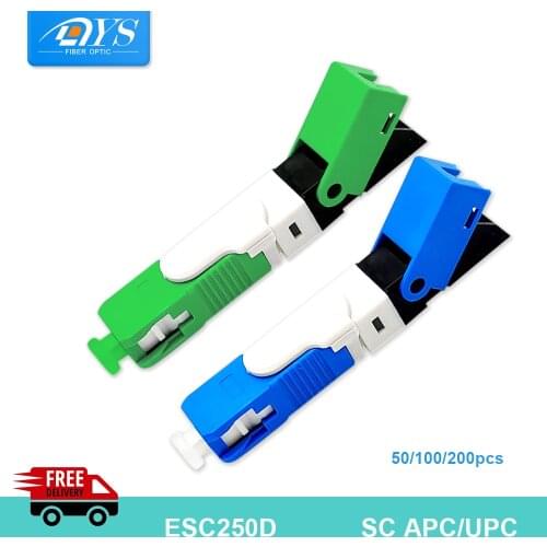 50/100/Lots FTTH ESC250D FTTH Fiber Optic Quick Connector SC APC SC UPC Single-Mode SM Optical Fast Connector Embedded