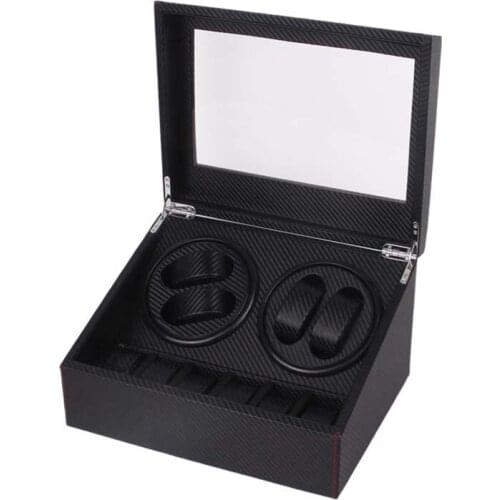 Automatic Watch Winders Box Rotator Watchwinder Black Cortex Watch Cabinet Display Storage Box Carbon Fiber Anti-Magnetization