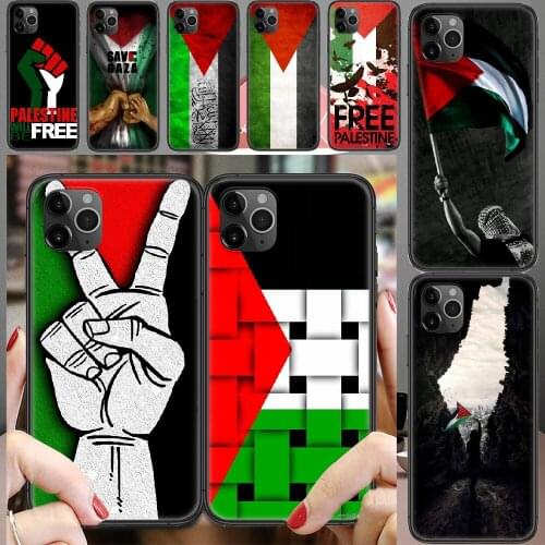 Palestine Mark Flag Phone Case Cover Hull For iphone 5 5s se 2 6 6s 7 8 12 mini plus X XS XR 11 PRO MAX black painting cover