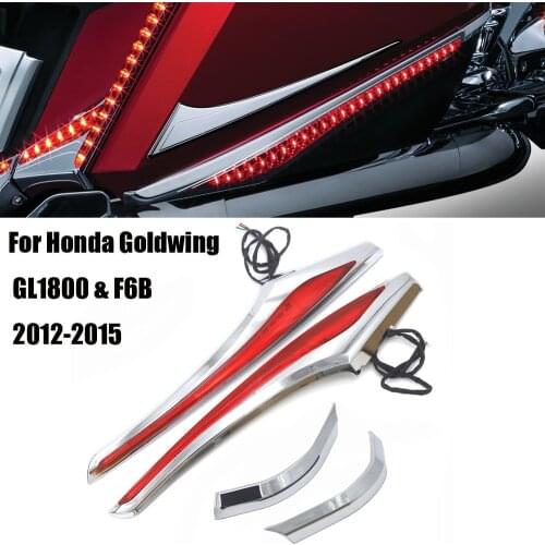 Motorbike Saddlebag Accent Swoop LED Light Case For Honda Goldwing GL1800 GL 1800 & F6B 12-15 2012 2013 2014 2015