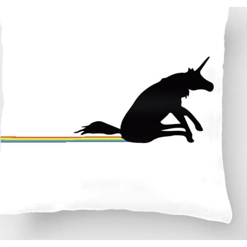 Funny Unicorn Pooping Rainbows Throw Pillows Wedding Decorative Cushion Cover Pillow Case Customize Gift For Car Sofa Pillowcase