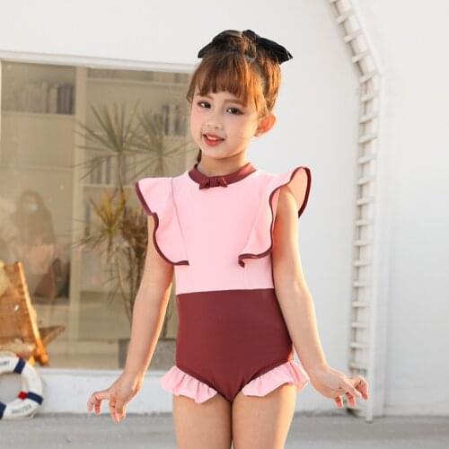Kids Swimwear Baby Swimsuit Girls For Bikini Child Swim Suit Children Bathing New 2021 One Piece Falbala Childrens Clothing