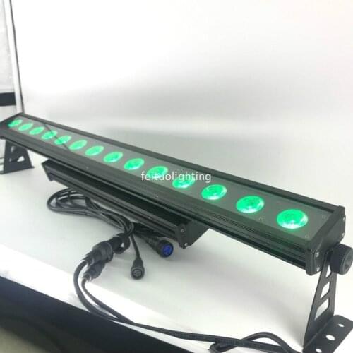 E-4pcs with case flood light ip65 dot control 14x18w RGBWA UV 6 in 1 led wall washer outdoor bar light