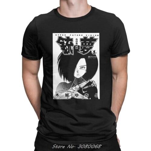 Gunnm Alita T-shirts Angel Comic Movie Anime Japan T Shirts Mens Casual Clothes Summer O-Neck Cotton Tees Streetwear