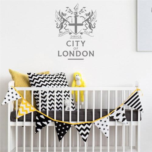 City Of London Wall Sticker Badge Animals Wall Decals Modern Home Decor Removable Living Room Bedroom Art Decal DW3425
