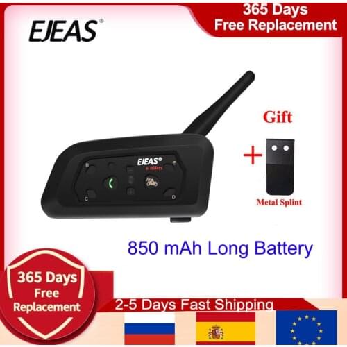 2020 Version Helmet Intercom V6 Pro Helmet Intercom 6 Rider 1200M Motorcycle Bluetooth Intercom Headset Helmet Intercom