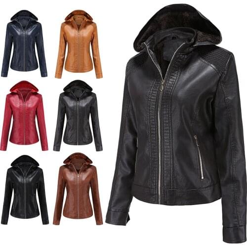 Kalenmos Womens Winter Leather Jackets