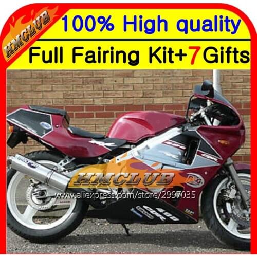 Body For HONDA CBR400RR NC23 87-89 CBR400 RR 87 88 Dark red 89 HM5728 CBR 400RR 1987 1988 1989 NC23 Fairing dark red black