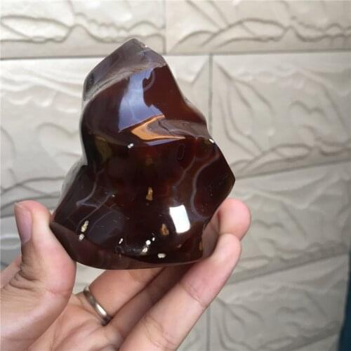 Beautiful natural stones and minerals red Brown agate flame shape standing stone healing crystals for home & office decoration
