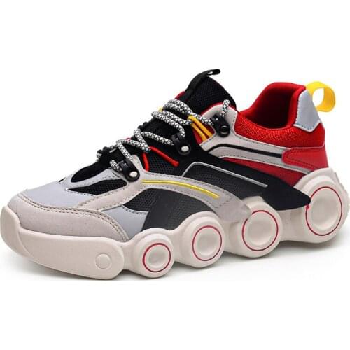 Men Spring Running Shoes Breathable Mesh Shoes Men Platform Chunky Sneakers Thick Bottom Soft Colorful Footwear Zapatos Hombre