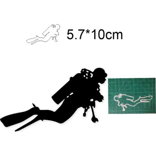Metal Cutting Dies Stencil diver Swimming for Scrapbooking DIY Album Stamp Paper Card Embossing