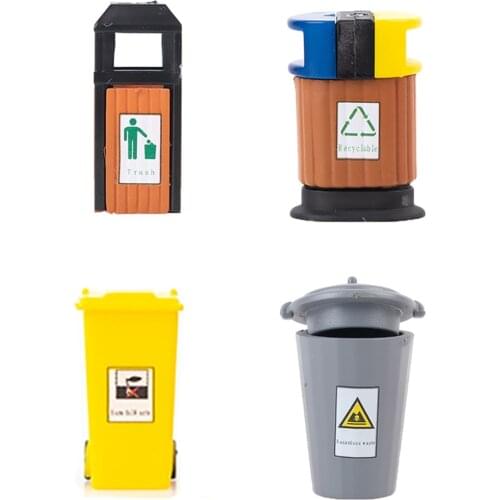 5 Pieces Of Mini Simulated Small Trash Can Model 1:150/87/100 Scale Sand Table Scene Layout Landscape Photography Props