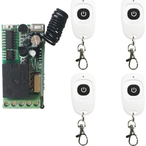 Mini Wireless RF Remote Control Light Switch 10A Relay Output Radio DC 12V 1 CH Channel 1CH Receiver Module +Transmitter