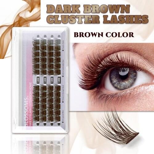 MUSELASH Cluster Lashes Brown eyelashes Extension DIY Segmented Lashes 48 Volume Natural Individual Colored Lashes