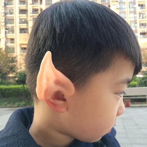 Soft Pointed Prosthetic Tips Ear Horror Latex Fairy Pixie Elf Ears Cosplay Accessories LARP Halloween Party Decoration
