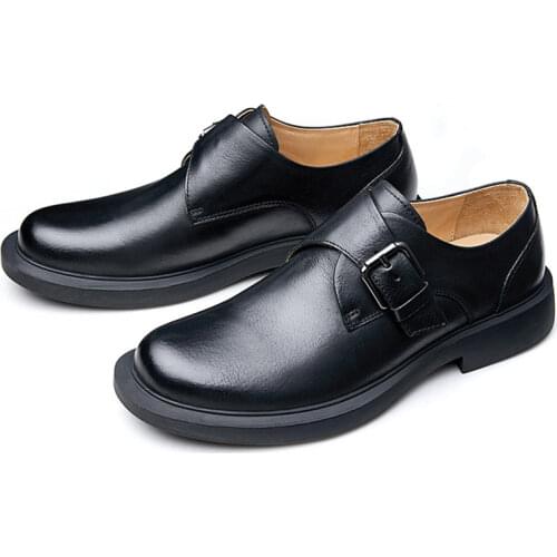 OH ! So Elegant ! Gentleman Leather Shoes Trendy Buckle Belt Apricot Loafers Mens Fashion Oxfords Size 6-10