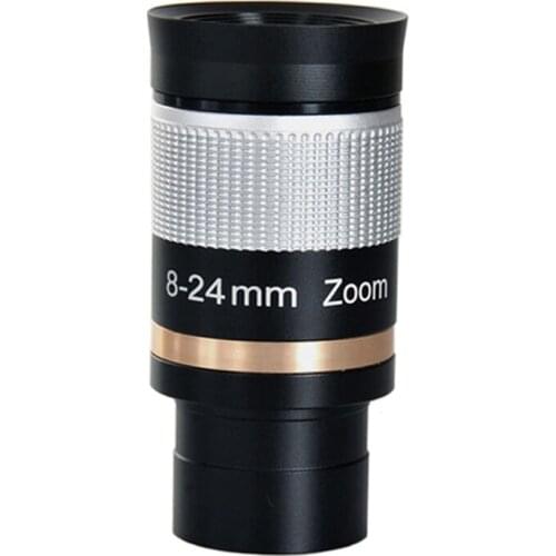 Deluxe 1.25inch Telescope Eyepiece Zoom 8-24mm HD Full Metal Zooming Eyepiece with FMC Green Film for Astronomical Telescopes