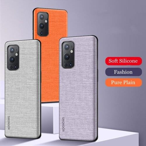Luxury For Oneplus 9 Pro Protective Case Matte Slim PU One plus oneplus9 Pro Back Cover Silicone Protective Cases Shell