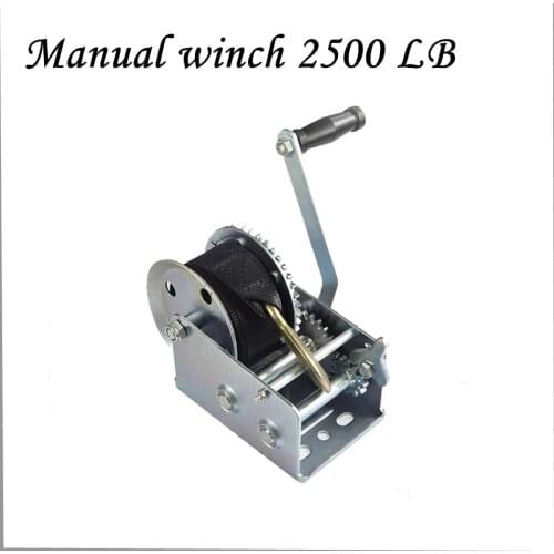 Manual winch 2500 LB winch galvanized nylon rope winch